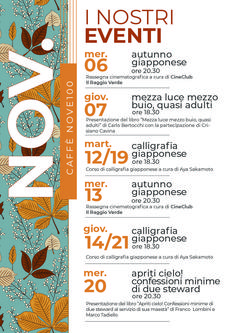 Locandina eventi novembre Nove100 #event #poster #flyer #schedule #template #conference Event Poster Design Layout, Graphic Design Schedule, Schedule Graphic, Programme Design, Workshop Poster, Event Poster Design Inspiration, Event Agenda, Agenda Design