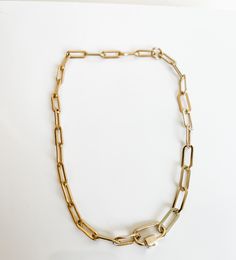 This chunky two tone necklace is a show stopper. attached with a large carabiner clasp in the front. chains are sterling silver and gold filled. Carabiner is vermeil gold and rodium silver finish Gold Toggle Necklace With Lobster Clasp, Gold Toggle Necklace With Rectangular Links, Modern Gold Toggle Necklace For Everyday Wear, Modern Gold Toggle Necklace For Everyday, Gold Link Chain Necklace With Lobster Clasp, Gold Necklaces With Rectangular Links And Lobster Clasp, Gold Necklace With Chunky Chain And Rectangular Links, Gold Necklace With Chunky Rectangular Links, Gold Necklace With Chunky Chain