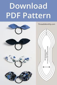 three different bows with the text, free pattern