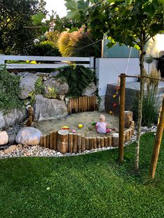 Garten Sandkasten Natur Holz Kids Garden Play Area, Kids Garden Play, Small Backyard Design Ideas, Play Area Backyard, Outdoor Play Spaces, Backyard Kids Play Area, Backyard Design Ideas, Backyard Design Layout, Play Garden