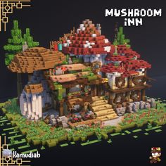 Cooked this fantasy build with my friend MassiveSpeck! Download this and my other builds on my patreon! ♡ Fairy Theme Minecraft Builds, Giant Bridge Minecraft, Minecraft Medieval Greenhouse, Mc Fantasy Builds, Cute Mushroom Minecraft Builds, Apocalyptic Minecraft Builds, Minecraft Custom Village Ideas, Log House Minecraft, Goblincore Minecraft Builds