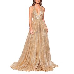 Silhouette:A-Line; Hemline / Train:Court Train; Closure:Zipper UP; Built-In Bra:Yes; Embellishment:Pleats,Sequin; Fabric:Sequined,Tulle; Sleeve Length:Sleeveless; Back Details:Backless; Tips:Professional dry cleaner only,Colors may vary slightly due to different monitor settings; Boning:Yes; Style:Sparkle,Sexy; Occasion:Formal Evening,Prom; Neckline:V Neck; Front page:Prom Dresses; Listing Date:01/19/2022; Bust:; Hips:; Hollow to Floor:; Waist: Glitter Gown, Glitter Outfit, Gown Gold, V Neck Prom Dresses, Formal Evening Dress, Backless Prom Dresses, Prom Formal, Boho Bridal, Dress Spaghetti