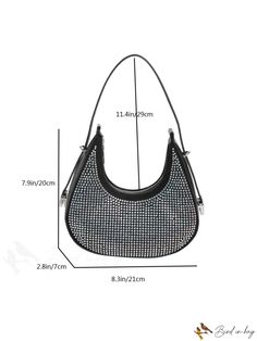 BirdinBag - 2023 Fashion Rhinestone Hobo Bag: Stylish PU Handbag for Womens Shoulder Chic Shoulder Bag With Rhinestones For Everyday Use, Chic Top Handle Shoulder Bag With Rhinestones, Chic Everyday Shoulder Bag With Rhinestones, Chic Rhinestone Bags For Shopping, Chic Handheld Shoulder Bag With Rhinestones, Chic Bags With Rhinestones For Fashion Accessory, Trendy Evening Bags With Rhinestones, Chic Rhinestone Bags For Fashion Accessory, Chic Tote Bag With Rhinestones