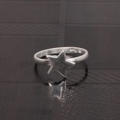 925 Sterling Silver Ring, Beautiful Star Ring, Simple Ring, Trending Ring Jewelry, Anniversary Gift For Her, Fidget Jewelry Ring Description :- Metal : 925 Sterling Silver Stamp :- 925 Stamp Weight : 1.97 Gram Approx Production Method :- Handmade with Love and Care. Anti tarnish handmade jewelry. Free of Lead, Nickel, Cadmium. Benefits of wearing silver :- Wearing silver jewelry is proved in fighting infection and preventing yourself from cold and flu, and many kinds of bacteria and viruses. Sil Nickel-free Star-shaped Promise Ring, Silver Star-shaped Stackable Rings In Sterling Silver, Sterling Silver Stackable Star Rings, Nickel-free Sterling Silver Star Ring, Silver Star-shaped Stackable Promise Rings, Sterling Silver Star-shaped Promise Ring, Sterling Silver Star Midi Ring, Sterling Silver Star Shaped Promise Ring, Adjustable Sterling Silver Stackable Star Rings