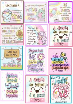 several different types of greeting cards with words