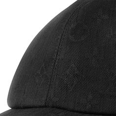 LOUIS VUITTON® - Monogram Essential Cap - Black Luxury Visor Baseball Cap For Streetwear, Luxury Curved Visor Hat For Streetwear, Luxury Baseball Cap For Streetwear With Visor, Luxury Streetwear Baseball Cap, Luxury Curved Brim Baseball Cap, Luxury Baseball Cap For Streetwear, House Elements, Cap Collection, Monogram Pattern