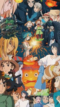 an anime poster with many different characters