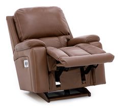 You'll find exceptional comfort and detailing in the Greyson Leather Fully Loaded Rocking Recliner. Exquisitely designed, Greyson features pillow top arms and an extra-deep chaise seat and leg rest that create a continuous zone of comfort in the reclining position. Use the wireless remote to raise the leg rest for reading, relaxing or watching TV. When you’re not reclining, it’s a relaxing rocker with a smooth, graceful motion. Don't like the color or want fabric? No problem! The Greyson is avai Deep Chaise, Rocking Recliner, Leg Rest, La Z Boy, Rocker Recliners, Pillow Top, Watching Tv, Chair And Ottoman, Living Area