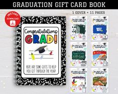 congratulations grad book with black and white background