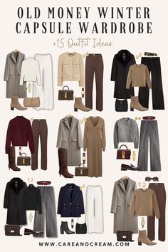 Want to elevate your style with an old money winter capsule wardrobe? This guide shows you how to master chic and cozy old money winter fashion with 15 classy winter outfits. You'll discover the must-have old money winter wardrobe essentials that fit perfectly with an aesthetic and practical winter basics wardrobe. Winter Basics Wardrobe, Dress Old Money, Old Money Winter, Basics Wardrobe, Winter Basics, Old Money Outfits, Winter Wardrobe Essentials, Capsule Wardrobe Essentials, Wardrobe Capsule