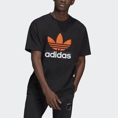 adidas originals Logo Round Neck Short Sleeve Tee For Men Black H09347 (Men's/Casual/Velcro/Gift to Boyfriend) Black Cotton Sportswear T-shirt, Black Urban T-shirt With Logo, Urban Black T-shirt With Logo, Urban Short Sleeve Top With Logo, Black Adidas T-shirt With Logo, Adidas Logo Sportswear Crew Neck Top, Adidas Three Stripes T-shirt For Streetwear, Adidas Logo Cotton T-shirt For Streetwear, Black Adidas Sports Top