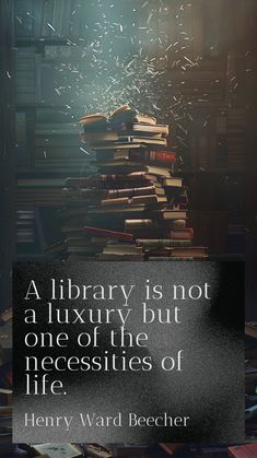 a library is not a luxury but one of the necessities of life