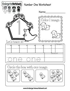 a worksheet with the number one worksheet for children to practice their handwriting