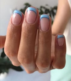 Blue Nail Inspo, Hello Nails, Minimal Nails, Blue Nail, Nails 2020, Shellac Nails, Minimalist Nails, Manicure Y Pedicure