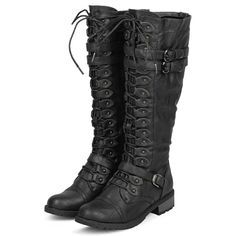 Synthetic Made In Usa And Imported Synthetic Imported Shaft Measures Approximately 16" From Arch Heel Measures Approximately 1.25 Inches" Manmade Sole . True To Size Black Canary Costume, High Combat Boots, Lace Up Riding Boots, Knee High Combat Boots, Military Combat Boots, Quality Leather Boots, Dr Shoes, Black Canary, Black Boots Women