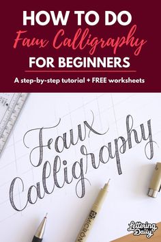 how to do fax calligraphy for beginners with free worksheets and printables