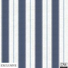 a blue and white striped wallpaper