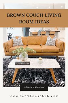 brown couch living room ideas Brown Leather Couch, Couch Ideas, Couch Living Room, Brown Couch