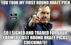 an image of a man pointing to the sideline with text that reads, you took my first round draft pick so i signed and trained for four former round draft picks checkmate