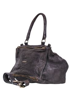 This ultra-stylish Givenchy taupe leather satchel is the perfect grunge it girl accessory. The crinkle leather bag features a top handle and adjustable crossbody strap for fashion-forward versatility, you'll never want to go without it! Swap out your basic black purse for this edgy essential and enjoy the compliments. Made in Italy 100% Leather Fabric lining Zipper top closure Two front zipper pockets Removable straps Minor rubbing and cracks on straps and corners Height 12" Width 12" Depth 6" H Fall Textured Leather Shoulder Satchel, Trendy Textured Leather Top Handle Shoulder Bag, Textured Leather Crossbody Satchel For Fall, Trendy Textured Leather Satchel Shoulder Bag, Textured Leather Satchel Bag For Fall, Textured Leather Satchel For Fall, Fall Textured Leather Satchel Bag, Trendy Textured Leather Satchel For Travel, Trendy Soft Leather Satchel For Fall