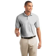 Hanes EcoSmart - 5.2-Ounce Jersey Knit Sport Shirt 5.2-ounce, 50/50 cotton/poly Made with up to 5% recycled polyester Tag-free label Welt collar and cuffs 2-button placket Pearlized buttons Double-needle hem Tuxedo T Shirt, Sports Polo Shirts, Blank T Shirts, Shirt Maker, Cheap T Shirts