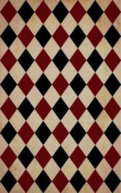 an old fashioned checkerboard pattern with black and red squares on the bottom half