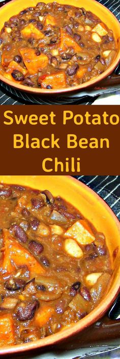 sweet potato and black bean chili on the grill