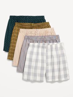 5-Pack Poplin Boxer Shorts | Old Navy Boxers Aesthetic, Boxer For Men, Mens Boxer Shorts, Pajamas Gift, Old Navy Men, Italian Men, Mens Boxers, Family Maternity, Family Pajamas