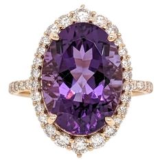 This statement ring features a 5.77 carat oval Amethyst gemstone with natural earth mined diamonds, all set in solid 14K gold. This ring can be a beautiful February birthstone gift for your loved ones! Specifications Item Type: Ring Center Stone: Amethyst Treatment: Heated Weight: 5.77ct Head size: 14x10mm Shape: Oval Hardness: 7 Metal: 14k/3.26g Diamond Clarity/Color: SI / G-H Diamond Count/Weight: 36/0.75 cttw SKU: AJR019/3318 This ring is made with solid 14K Gold and natural Earth mined SI / G-H diamonds. As listed, this ring is ready to ship. If you're interested in purchasing this setting with a different center stone please message us! Vera Wang Engagement Rings, White Engagement Ring, Contemporary Engagement Rings, Yellow Engagement Rings, Modern Engagement Rings, Engagement Rings Platinum, Gemstone Engagement, Platinum Engagement Rings, Yellow Gold Engagement Rings