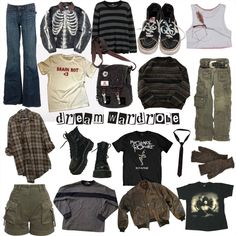 Band Tshirts Outfit, Grunge Fits, Heavy Metal Fashion, Alt Outfits, Funky Outfits, Metal Fashion, Neue Outfits, Mode Design, Cool Fits