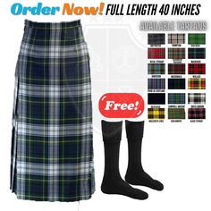 This classic and timeless kilted style skirt can be made in a tartan of your choice. The style incorporates our attention to detail with beautiful deep pleats to give the skirt movement. The hand fringed edge softens the apron and the look is completed with two leather straps and Silver Chrome buckles. The inside apron is attached to the outside apron using Velcro to create a smooth and even finish. This skirt is lovingly crafted with the premium materials and acrylic tartan fabric. This skirt i Scottish Skirt, Tartan Fabric, Kilt, Skirt Fashion, Custom Made, Tartan, Full Length, Maxi Skirt, Leather Straps