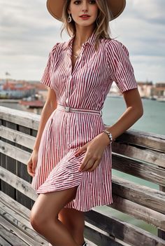 fashion striped temperament midi dress 131309 Summer Concert, Graduation Outfit, Striped Midi Dress, Stylish Fashion, Sweater Coats, Women's Fashion Dresses, Elegant Style, Dress To Impress, Light Green