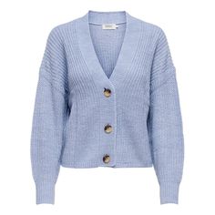 Only Women Cardigan-Cardigan-Guocali Short Cardigan, Blue Heron, Blue Cardigan, White Cardigan, Knitwear Cardigan, Only Fashion, Sweater Pattern, Womens Clothing Sizes, Winter Sweaters