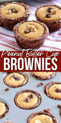 chocolate peanut butter cupcakes in a muffin tin