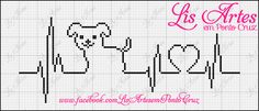 a cross stitch pattern with the words los artes on it and a cat's head