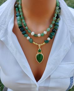 50% discount on the second item on all jewellery Title: Unique jade choker, Glamorous oversized necklace set, Gift set for women, Shiny green choker Want a different design? Contact us and we will design it for you... We are happy to combine our natural stones with chains and beads, both adding elegance to your elegance and creating a useful product for various problems . .. YOUR ORDERS ARE CAREFULLY PREPARED FOR YOU, GIFT PACKED AND SHIPPED TO YOU.. Our chains are non-darkening type. NOTE: For best results keep away from chemicals such as perfume.                          ORDER DELIVERY EACH PRODUCT IS CAREFULLY SHIPPED WITH A GIFT PACKAGE Thank you very much for your order to us. Please note that we meticulously make every piece on request. Please allow 3-5 days maximum to make sure your Green Jewelry Set, Oversized Necklace, Purple Stone Necklace, Green Choker, White Beaded Necklaces, Green Beaded Necklace, Turquoise Crystal, Gift Sets For Women, Green Jewelry