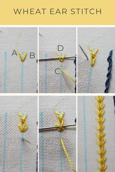 step by step instructions on how to use the wheat ear stitch