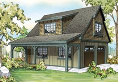 this is an artist's rendering of the cottage style house plans for small homes