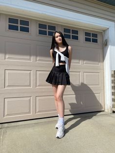 Mine Skirt Outfit, Black Tennis Skirt Outfit Summer, Tenis Skirt Outfits