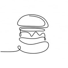 a line drawing of a hamburger