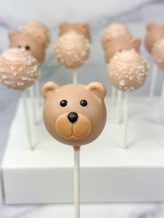 the cake pops are shaped like teddy bears