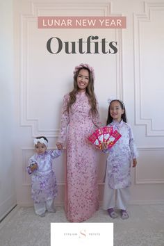 A mom and 2 daughters wearing Lunar New Year Outfits Happy Lunar New Year 2023, Pink Playhouse, Lunar New Year 2023, New Year Outfits, Mommy And Me Matching Outfits, School Attire, Playhouse Ideas, Review Clothing