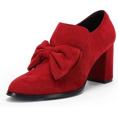 Red Ankle Boot, Loader Heel, Bow Accent, Red Ankle-high Winter Heels, Red Ankle-high Heels For Winter, Winter Red Ankle-high Heels, Winter Red Pointed Toe Heels, Red Heels With Round Toe And Bow, Red Round Toe Heels For Fall, Chic Red Heels For Winter, Chic Red Winter Heels, Fall Heels With Red Sole And Round Toe