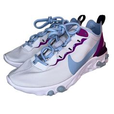 Nike React Element 55 Football Grey Psychic Blue Bq2728-008 Women’s Size 5.5 Condition Is New With Box (Missing Lid) 100% Authentic Items, Hard To Find Items! Fast Shipping We Ship Within 1-3 Business Days (Excludes Saturday, Sunday, And Holidays) From Receipt Of Payment. We Provide A Discount For Multiple Items Purchased. Tracking Information Will Be Sent For All Purchases Within 24-72 Hours Of Payment. Emails Are Answered Within 48 Business Hours (This Excludes Weekends, And/Or Holidays). K. Functional Purple Nike Sneakers, Purple Air Max Cushioned Functional Sneakers, Functional Purple Sneakers With Air Max Cushioning, Purple Synthetic Sneakers For Running Errands, Purple Sneakers With Laces For Running Errands, Purple Sneakers With Laces, Functional Purple Sneakers, Nike Shoes Grey, Nike Sb Women