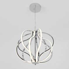 a modern chandelier hanging from the ceiling