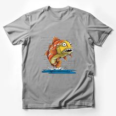 Funky Cartoon Fish T-Shirt, Colorful Graphic Tee, Unique Fish Illustration, Fun Animal Shirt Male T-Shirt Custom graphic T-Shirt.Customize your color Unique Fish, Cartoon Fish, Fish Illustration, Fishing T Shirts, Animal Shirts, Male T Shirt, Custom Shirts, Graphic Tee, Graphic T Shirt