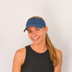 Visor, Velcro Strap, True Navy, UPF 50+ Female Fit. Form. Function: ProfileFitTM : Designed for anatomy of female head Visor circumference scientifically based Form: Stylish, sleek design for the modern woman Contemporary and custom color palettes Function: Breathable CooliningTM materials wicks away sweat, keeping you cool and dry UPF 50+ to protect your eyes and skin from harmful UV Feather weight so you can put on and forget you're wearing it We are happy to release our first VimHue Visor! Ou Upf 50+ Visor Hat, One Size Fits Most, Sports Brimmed Visor, One Size Fits Most, Everyday Visor Hat, Visor Hat With Cotton Sweatband, Breathable One-size-fits-most Cap Visor, Adjustable Cap Visor, Adjustable Visor Hat With Sweatband, Upf 50+ Visor One Size Fits Most, Adjustable Visor Hat With Cotton Sweatband