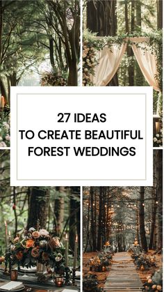 Thinking about getting married surrounded by nature? A forest wedding might be perfect for you! Forests are everywhere, so it’s easy to find one near you that fits your budget. Check these 27 ideas to create beautiful forest weddings! September Forest Wedding, Forest Green And Wood Wedding, Into The Woods Wedding Theme, Fall Enchanted Forest Wedding, Fairy Forest Wedding, Forest Fairy Wedding, Moody Forest Wedding