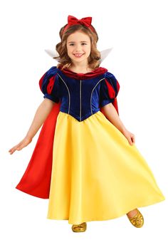 PRICES MAY VARY. Size: 18 MO COSTUME INCLUDES: This Disney's Snow White Costume for toddlers comes with dress that features a blue top, white collar, and yellow skirt. The costume includes a red cape that attaches to the dress and a red headband with a bow. FROM FUN COSTUMES: We're all about Halloween costumes and we're proudly teaming up with Disney to produce outfits for characters from their most famous animated features. Kids always love the tale of Disney's Snow White, so we made this Snow Snow White Costume Toddler, Snow White Costume Girl, Snow White Fancy Dress, Diy Snow White Costume, Snow White Toddler, Snow White Outfits, Red Satin Fabric, Toddler Costumes Girl, Blue Velvet Top