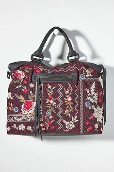 Johnny Was ROMA GARNET VIPER OVERNIGHT BAG Embroidered Red Handbag New – Bag Lady Shop Leather Weekender Bag, Leather Weekender, Perfect Handbag, Red Handbag, Embroidered Bag, Unique Bags, Overnight Bag, Johnny Was, Weekender Bag